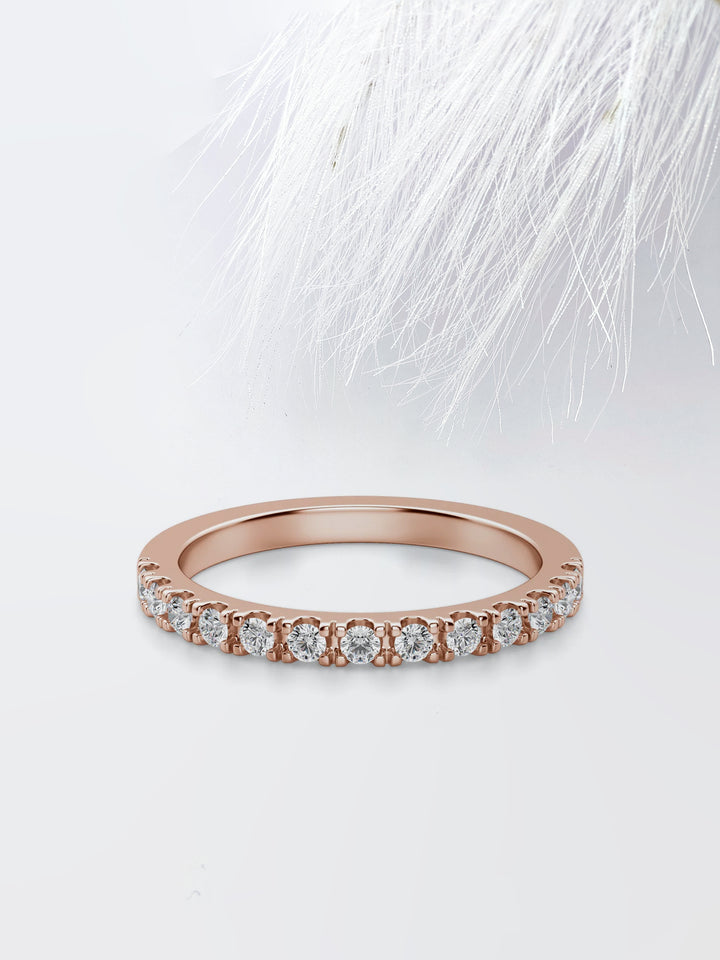 Round  Cut Half Eternity Wedding Band For Her