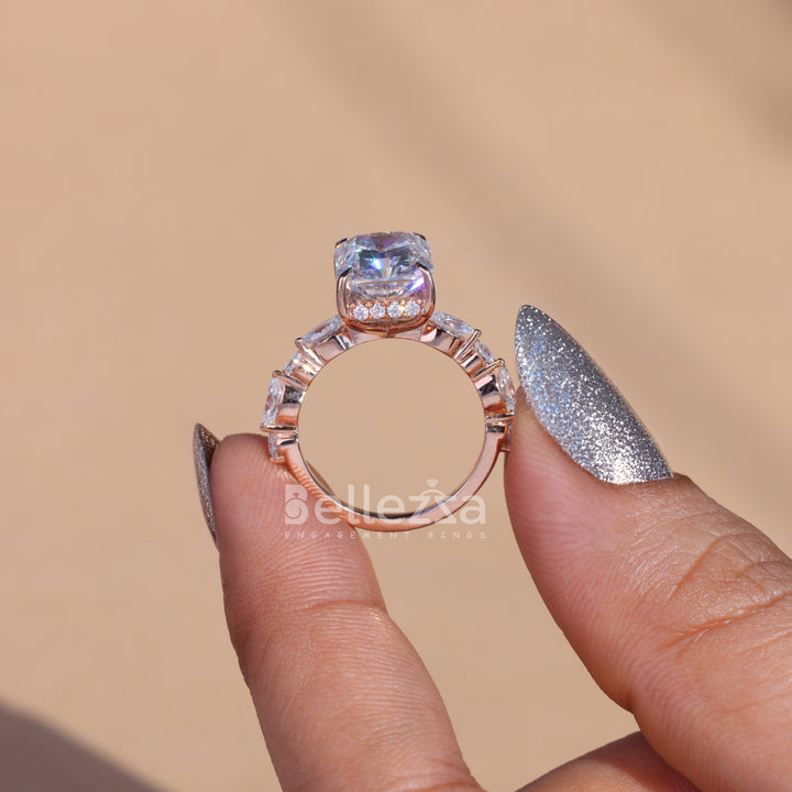 5.0 CT Radiant Cut Pave Setting Engagement Ring - Ready To Ship