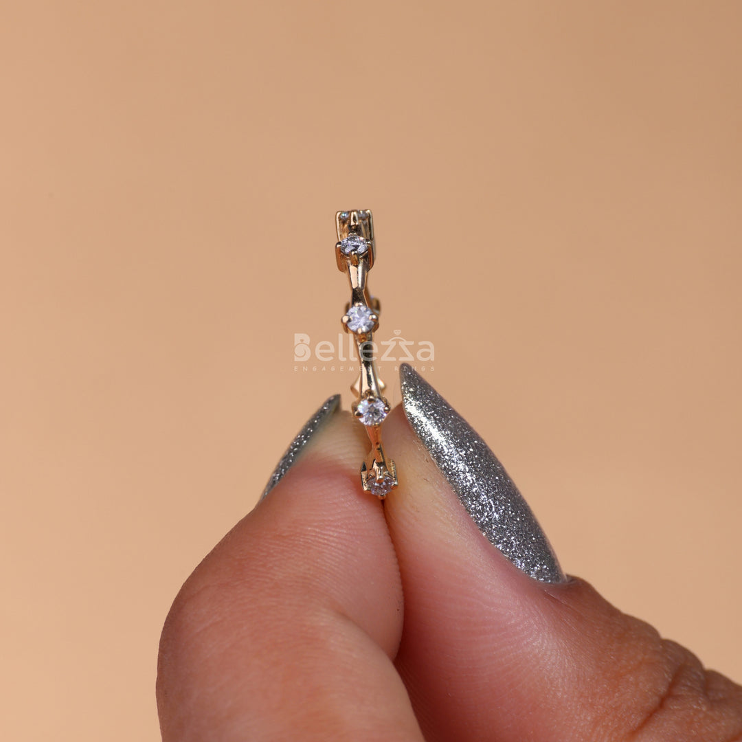 Round Diamond Full Eternity Petite Pave Wedding Band - Ready To Ship