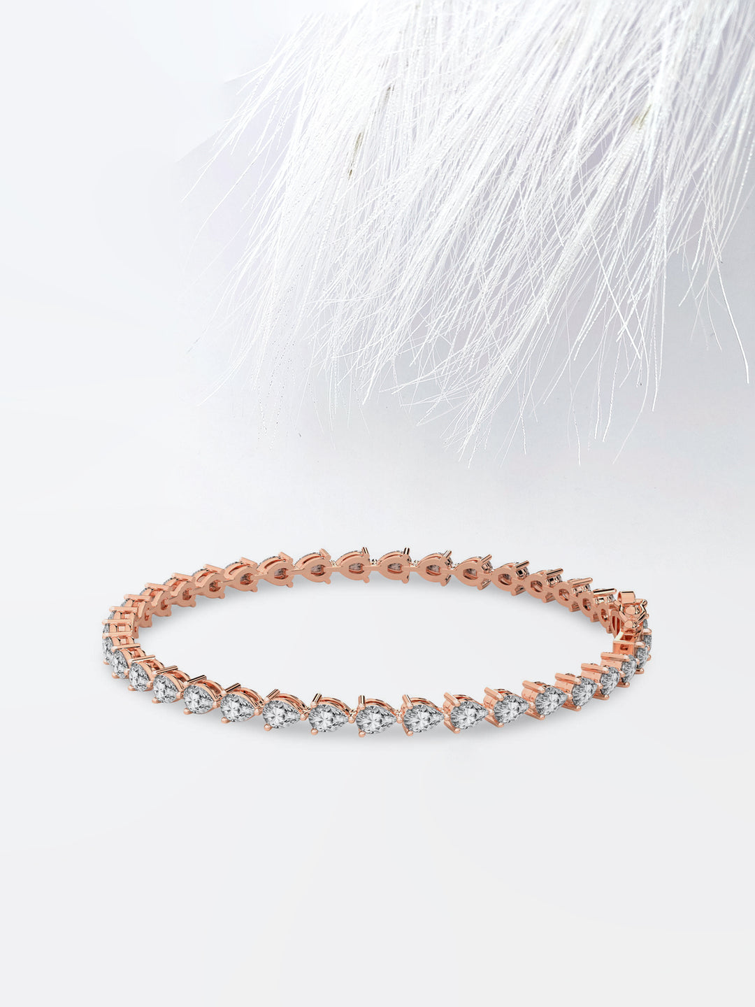 3.0ct Pear Cut Moissanite Tennis 14k White Gold Diamond Bracelet