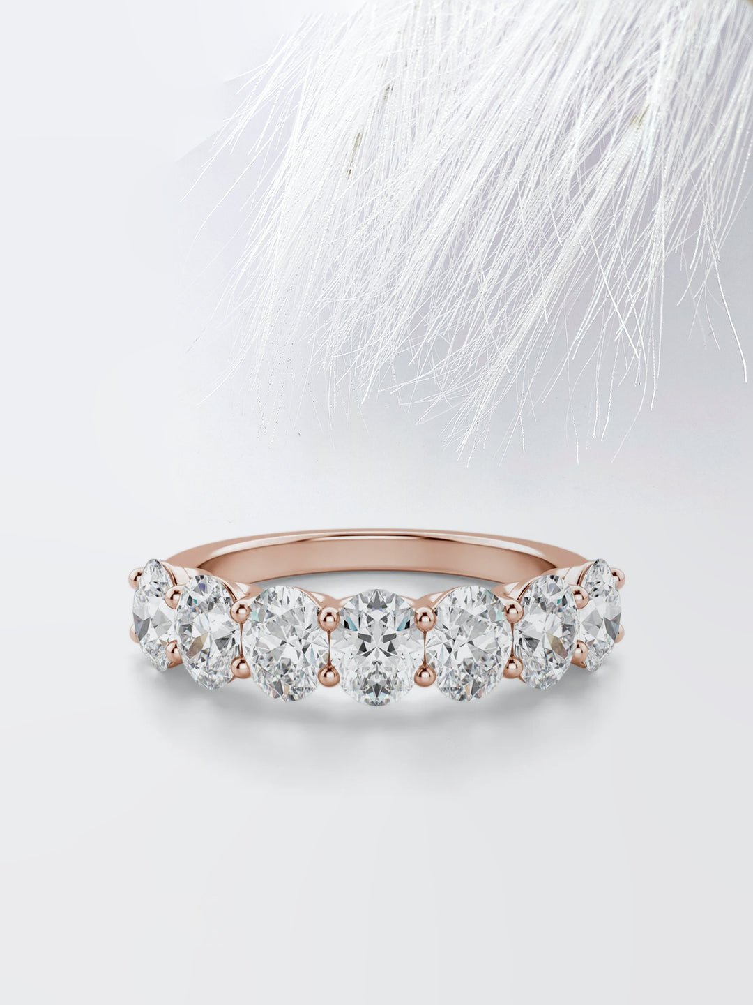 Oval Cut Seven Stone Wedding Band For Women