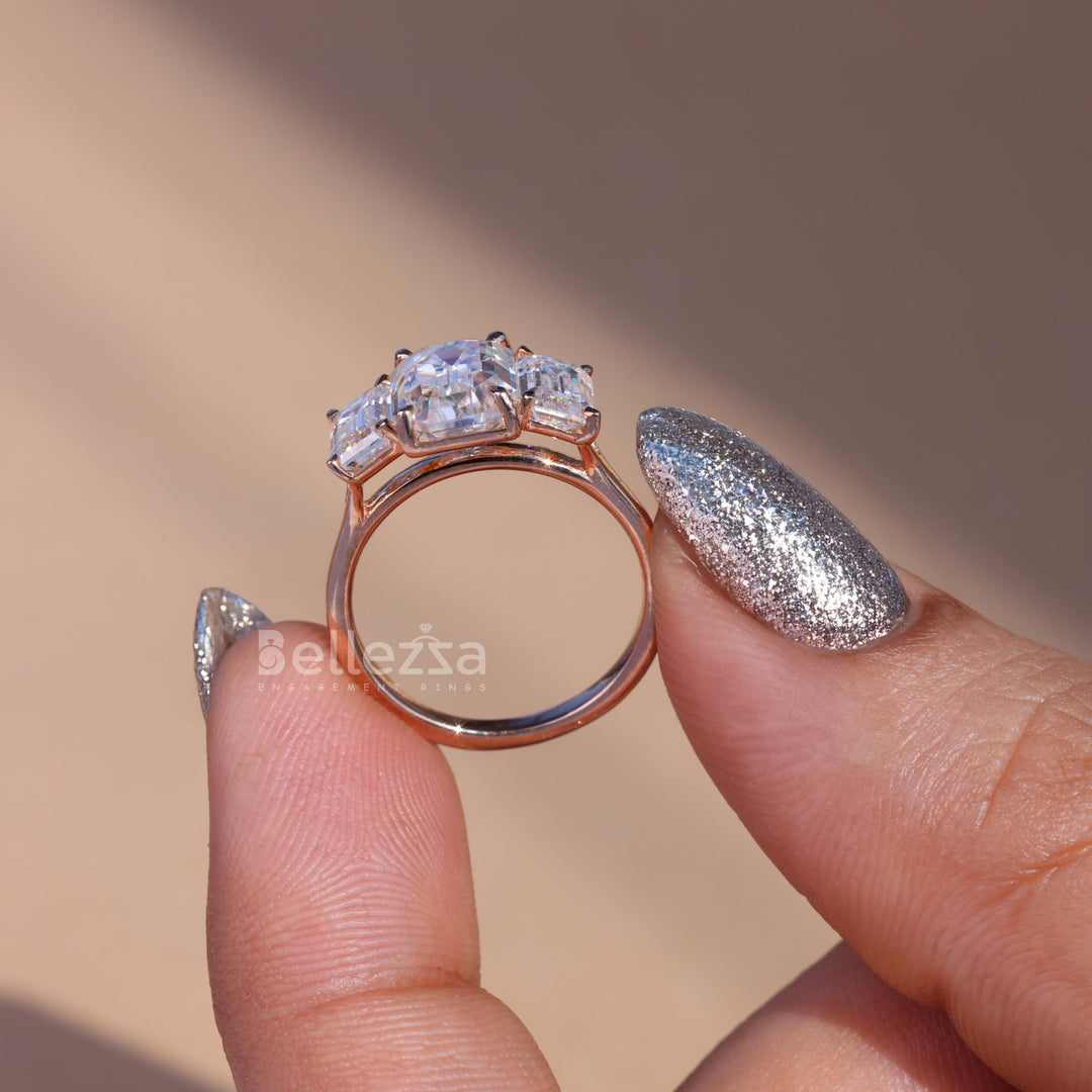 2.0CT Emerald Cut Three Stone Engagement Ring - Ready To Ship