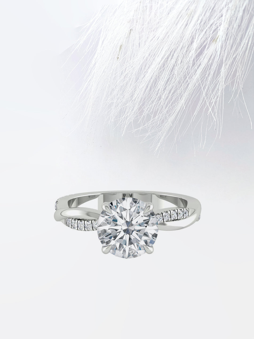 1.5CT Round Cut Twisted Moissanite Diamond Engagement Ring Anniversary Gift