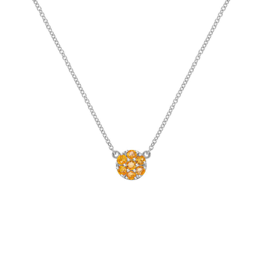 0.84TCW Round Cut Floral Moissanite November Birthstone Necklace