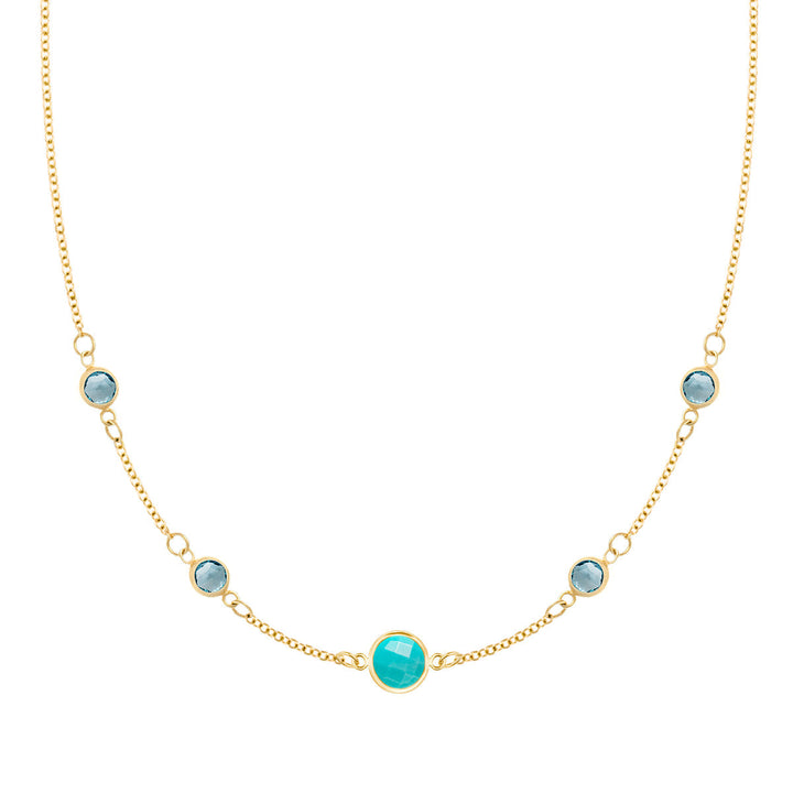 1.90CT Round Cut Topaz Moissanite December Birthstone Necklace