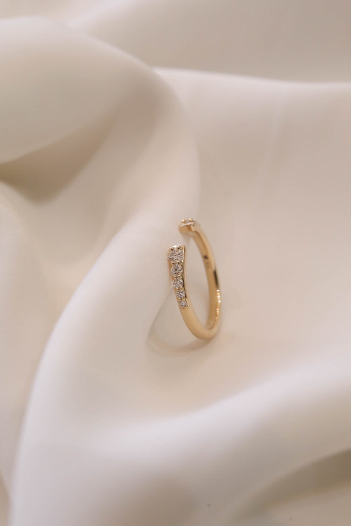0.40 TCW Round Open Band Diamond Wedding Band