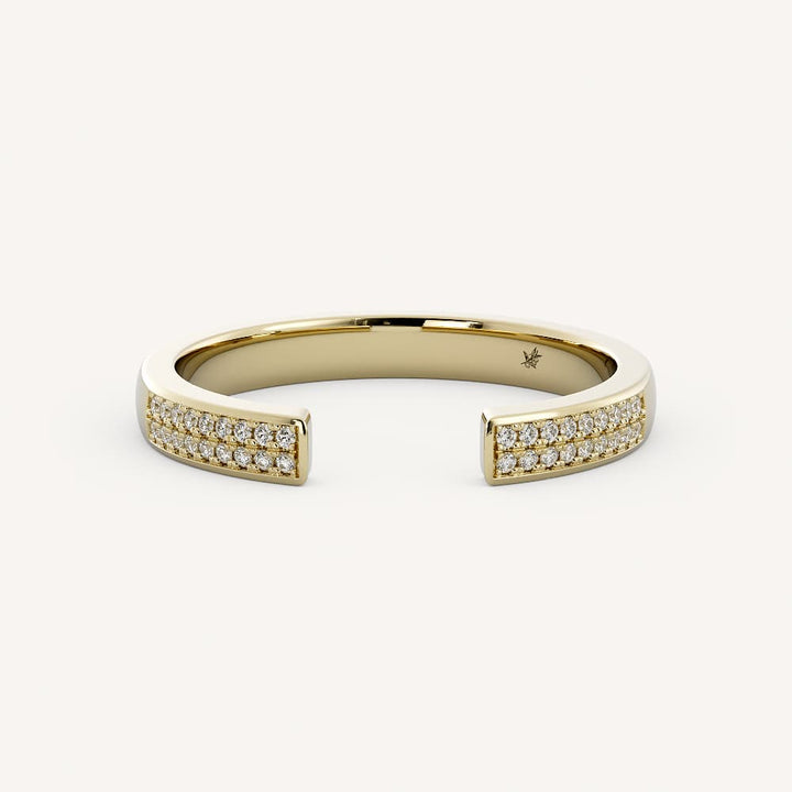 0.09 TCW Round Open Band Diamond Wedding Band