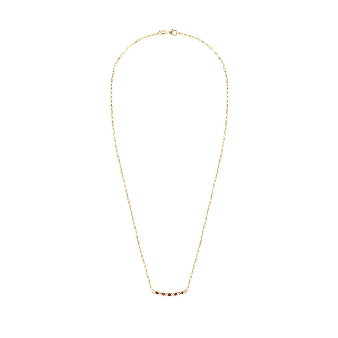 1.40TCW Round Garnet Moissanite Diamond January Birthstone Necklace