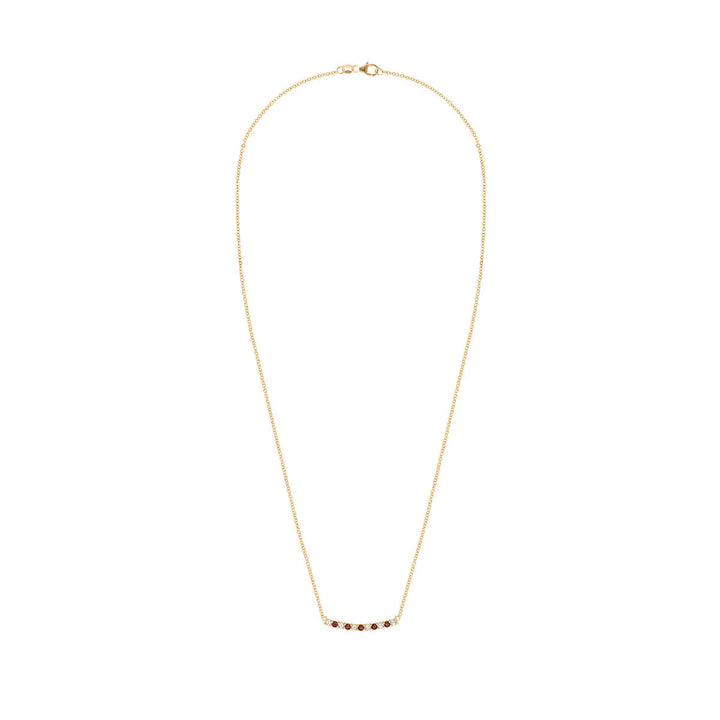 1.40TCW Round Garnet Moissanite Diamond January Birthstone Necklace