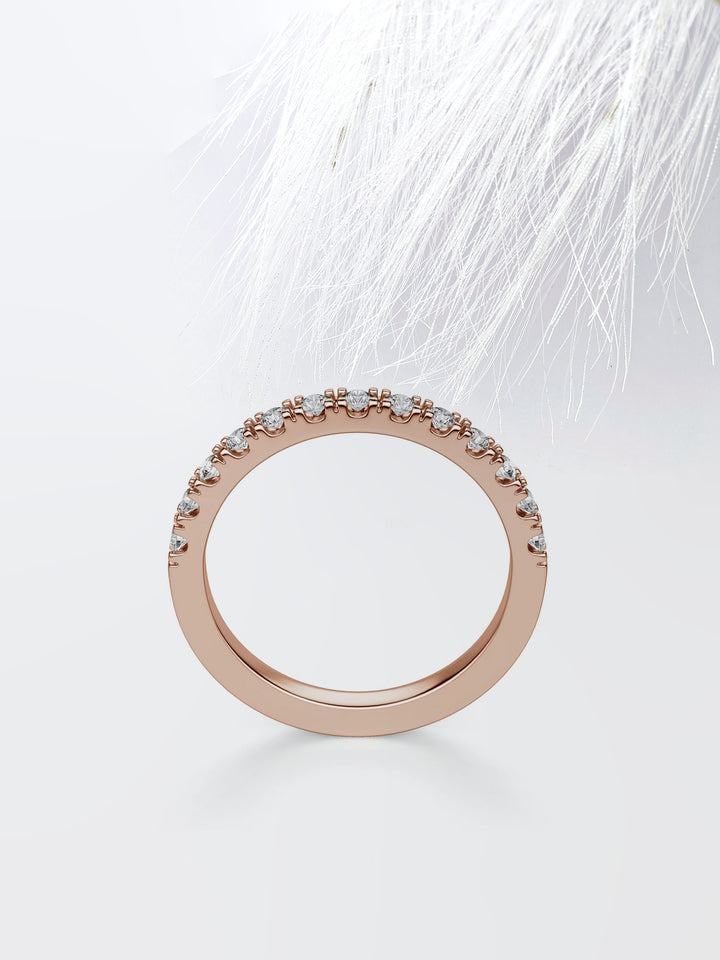 Round  Cut Half Eternity Wedding Band For Her