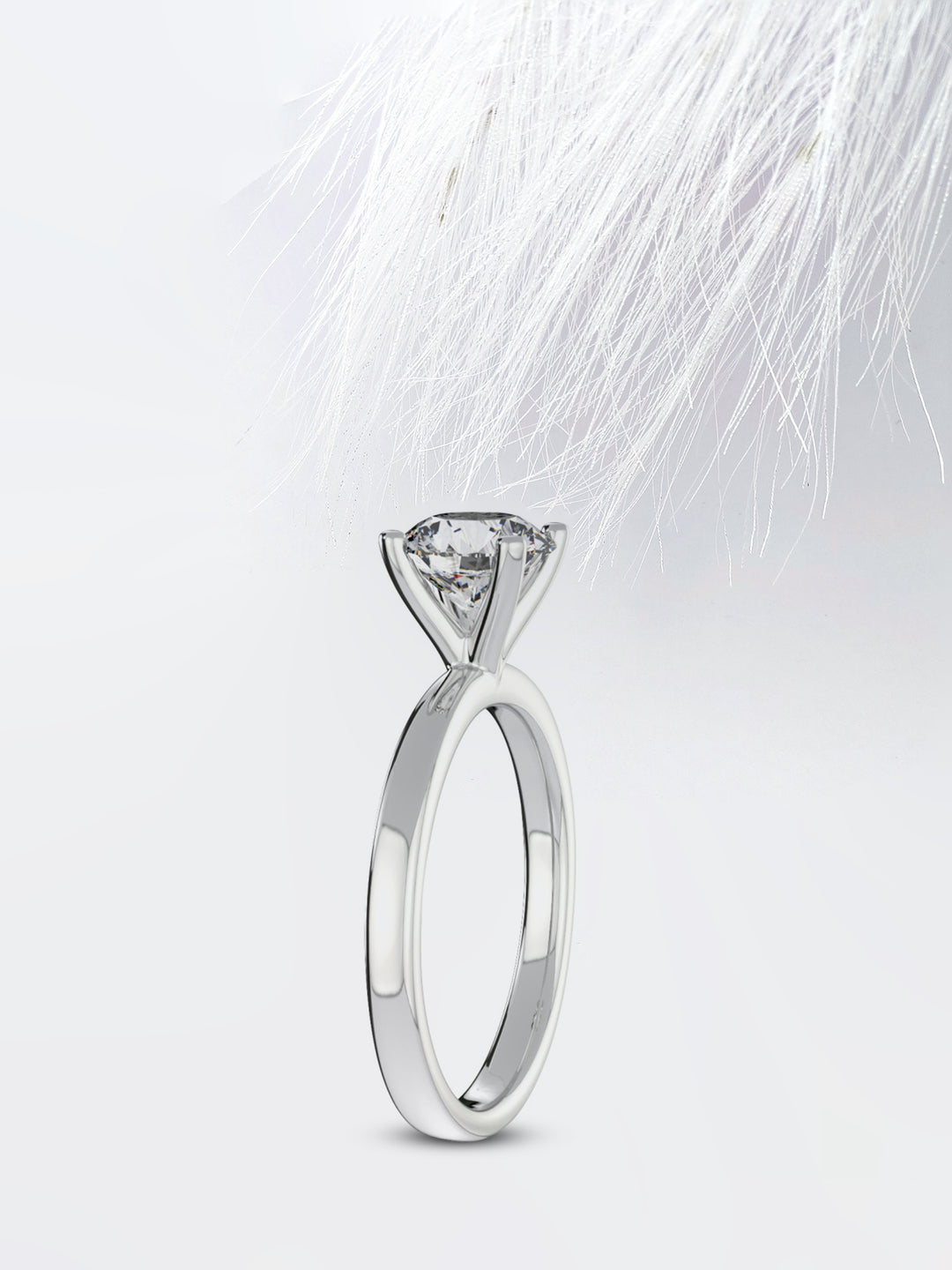 1.5CT Round Cut Solitaire Moissanite Diamond Engagement Ring in White Gold