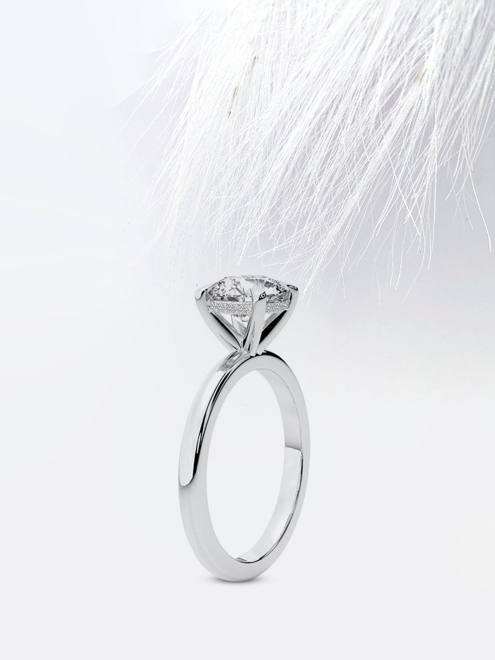 1.5CT Round Cut Hidden Halo Moissanite Diamond Engagement Ring For Women