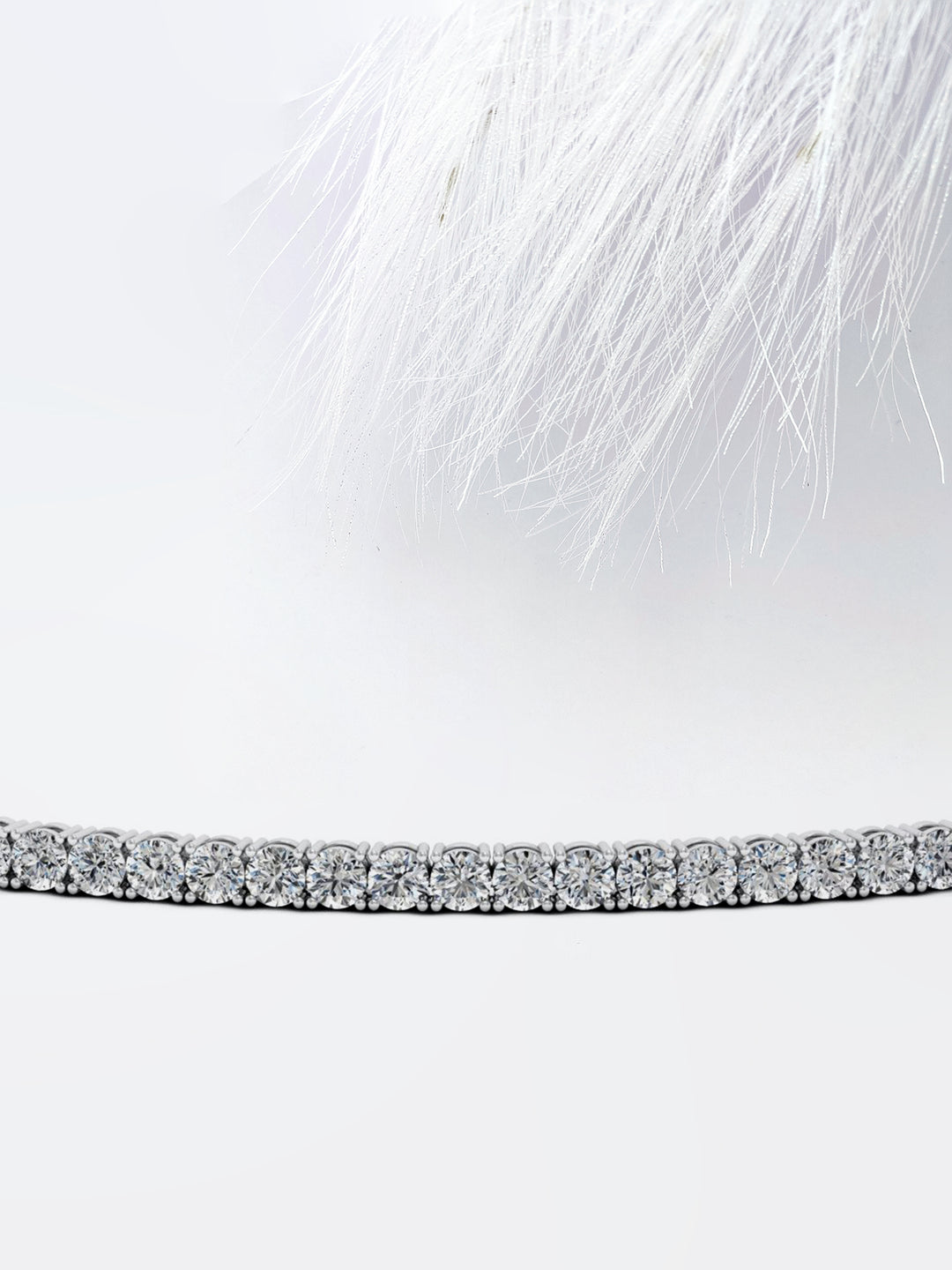 Round Cut Moissanite Riviera Diamond Tennis Necklace For Women