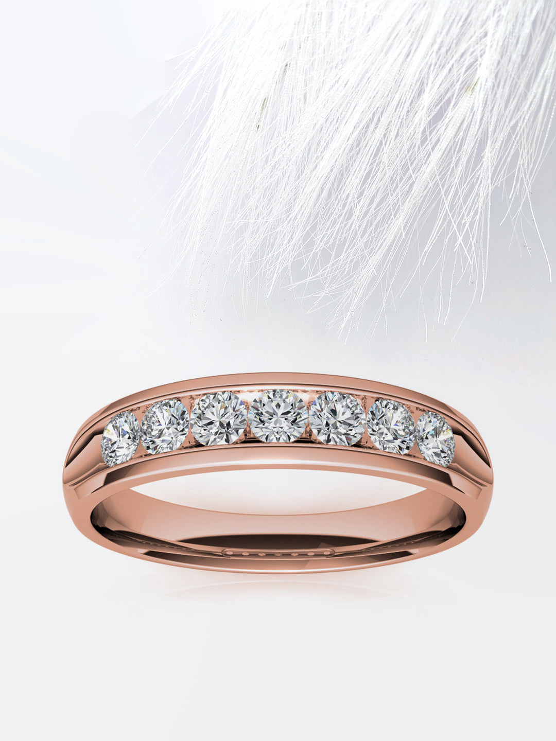 Round Cut Channel Moissanite Men's Diamond Wedding Band  For Woman