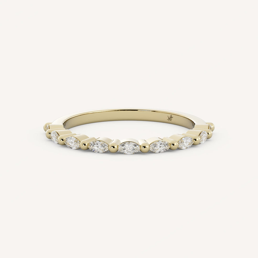0.25 TCW Marquise Half Eternity Diamond Wedding Band