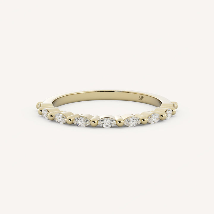 0.25 TCW Marquise Half Eternity Diamond Wedding Band