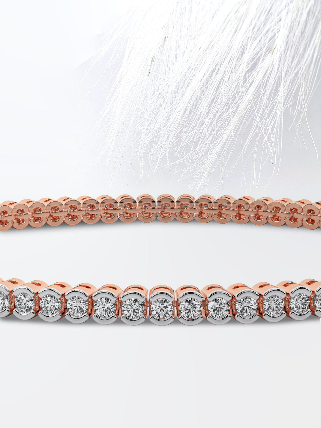 3.0ct Round Cut Half Bezel Moissanite Tennis Diamond Bracelet 14k White Gold