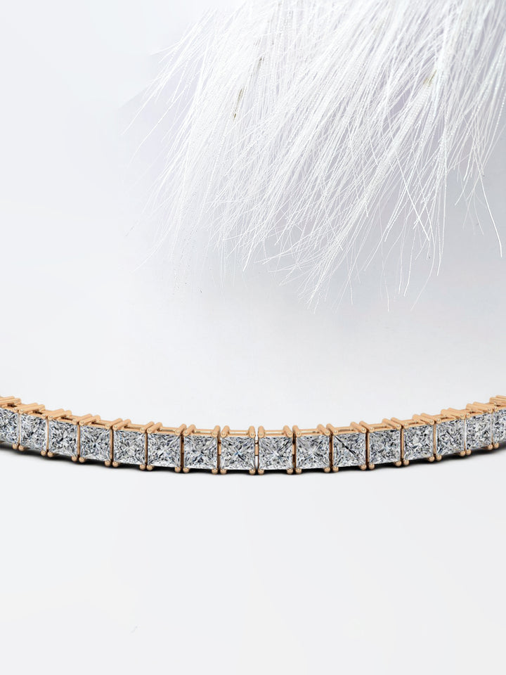 16.8 Princess Cut Tennis Moissanite Diamond Bracelet For Women