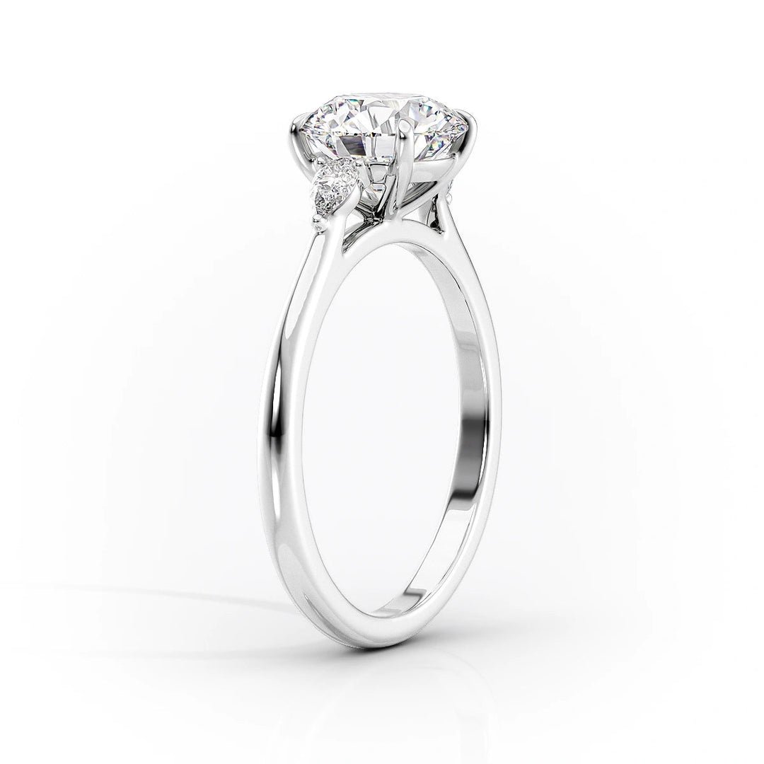 1.50-3.50 CT Oval  Lab Grown Diamond Three Stones Engagement Ring