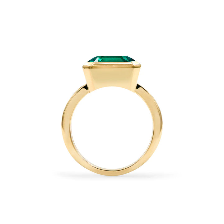 4.0CT Emerald Solitaire Emerald Moissanite May Birthstone Engagement Ring