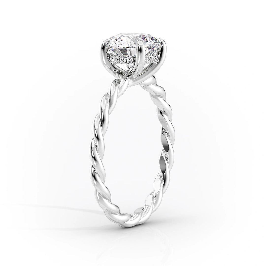 1.50-3.50 CT Oval  Lab Grown Diamond Hidden Halo Engagement Ring