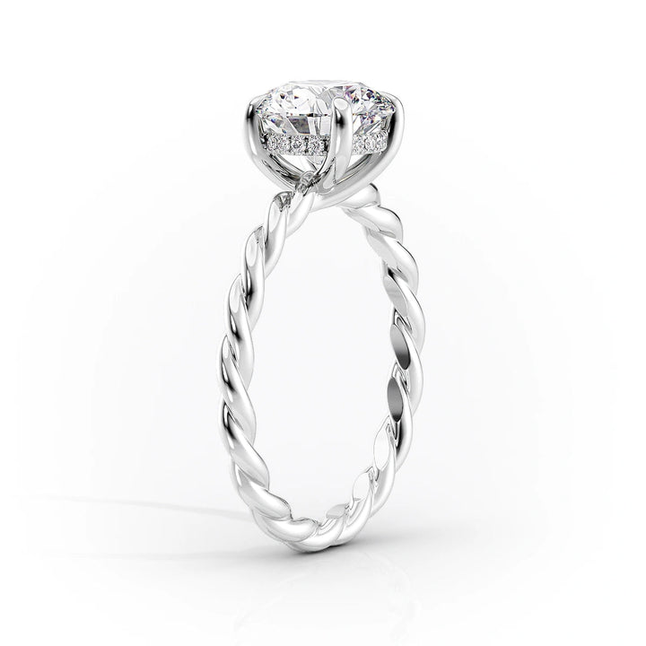 1.50-3.50 CT Oval  Lab Grown Diamond Hidden Halo Engagement Ring
