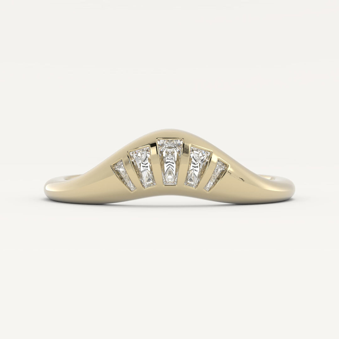 0.30 TCW Tapered Baguette Crown Style Diamond Wedding Band