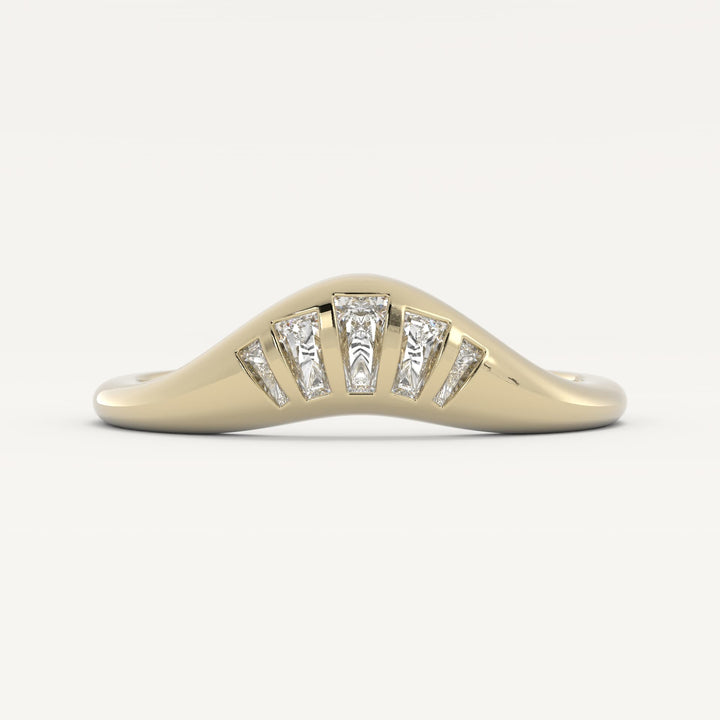 0.30 TCW Tapered Baguette Crown Style Diamond Wedding Band