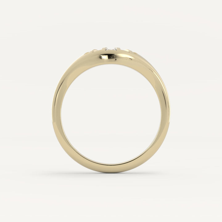 0.30 TCW Tapered Baguette Crown Style Diamond Wedding Band