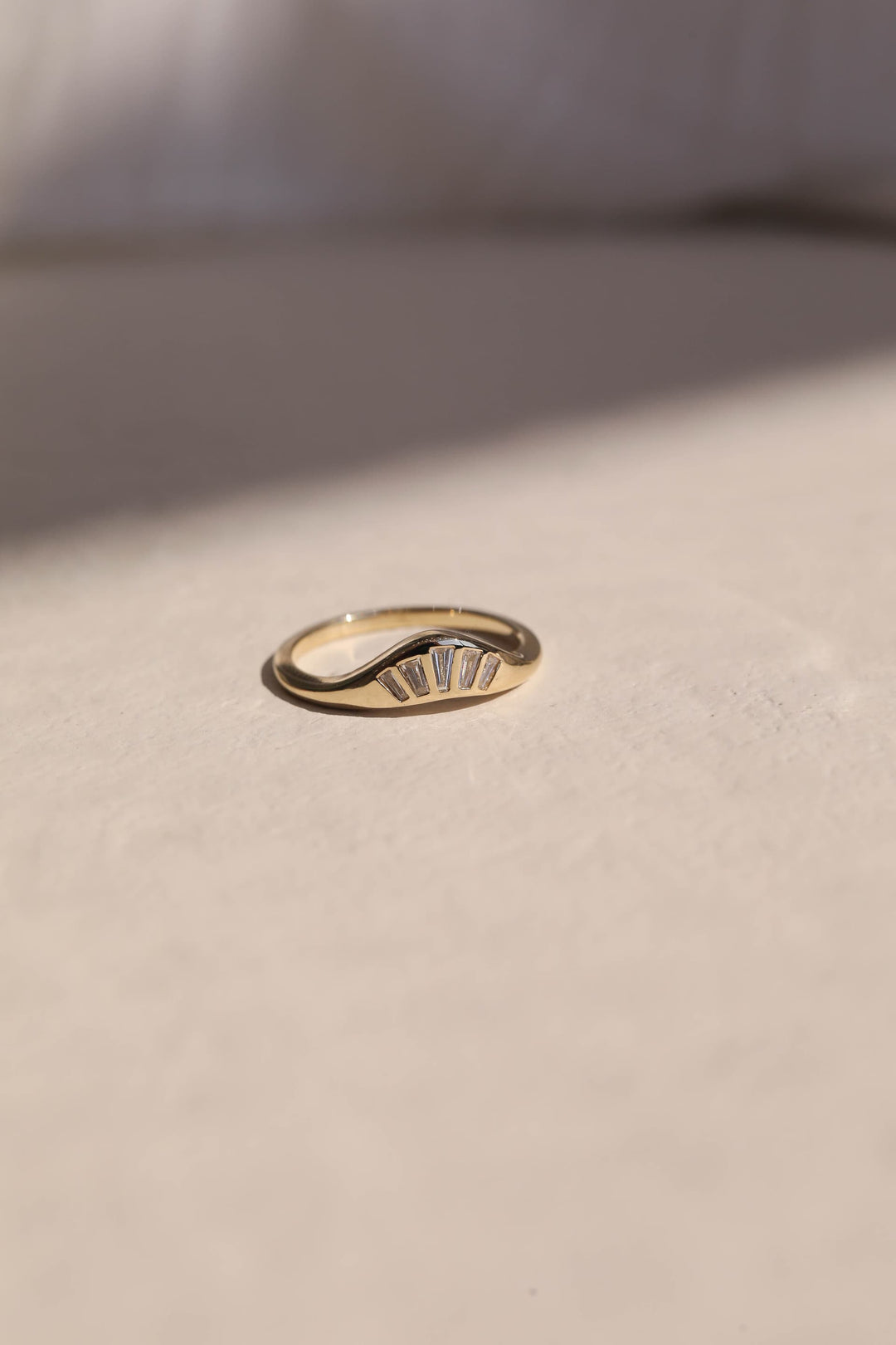 0.30 TCW Tapered Baguette Crown Style Diamond Wedding Band
