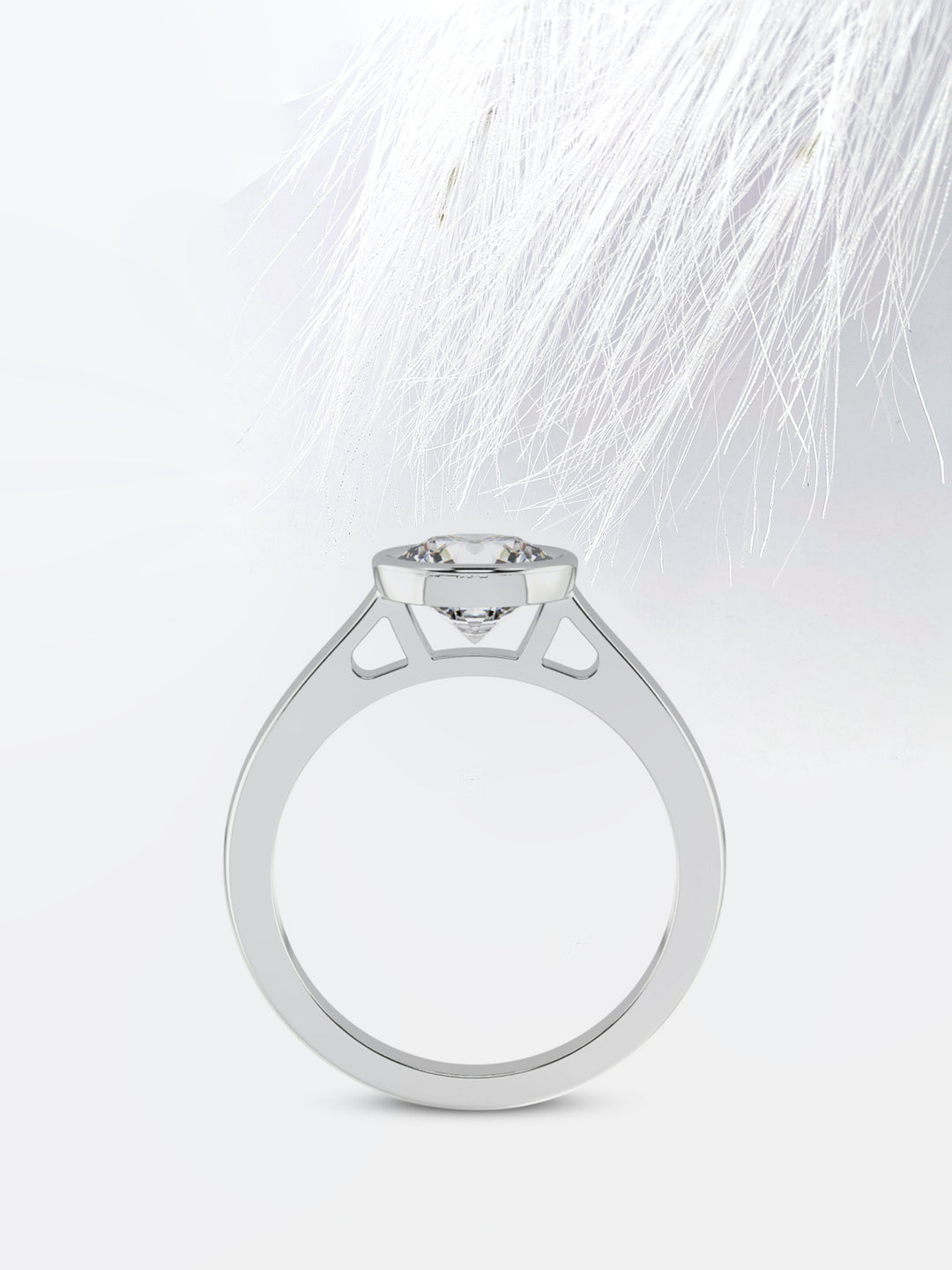 1.5CT Round Cut Bezel Moissanite Diamond Engagement Ring Anniversary Gift