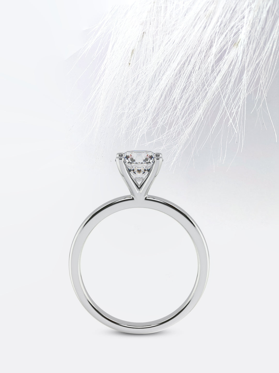 1.5CT Round Cut Solitaire Moissanite Diamond Engagement Ring in White Gold