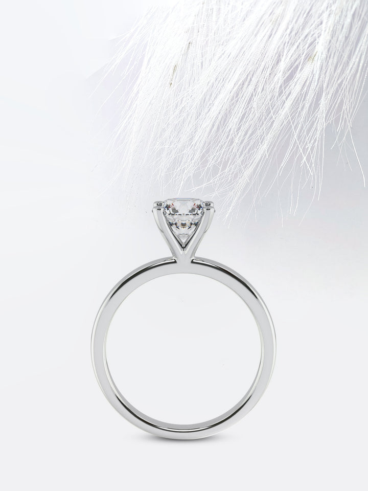 1.5CT Round Cut Solitaire Moissanite Diamond Engagement Ring in White Gold