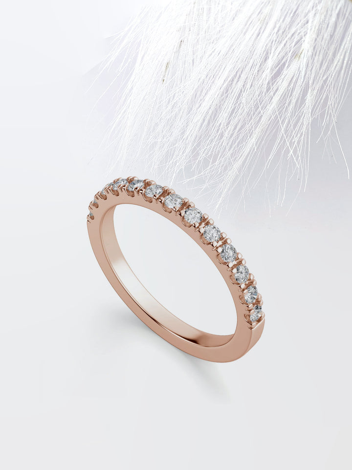 Round  Cut Half Eternity Wedding Band For Her