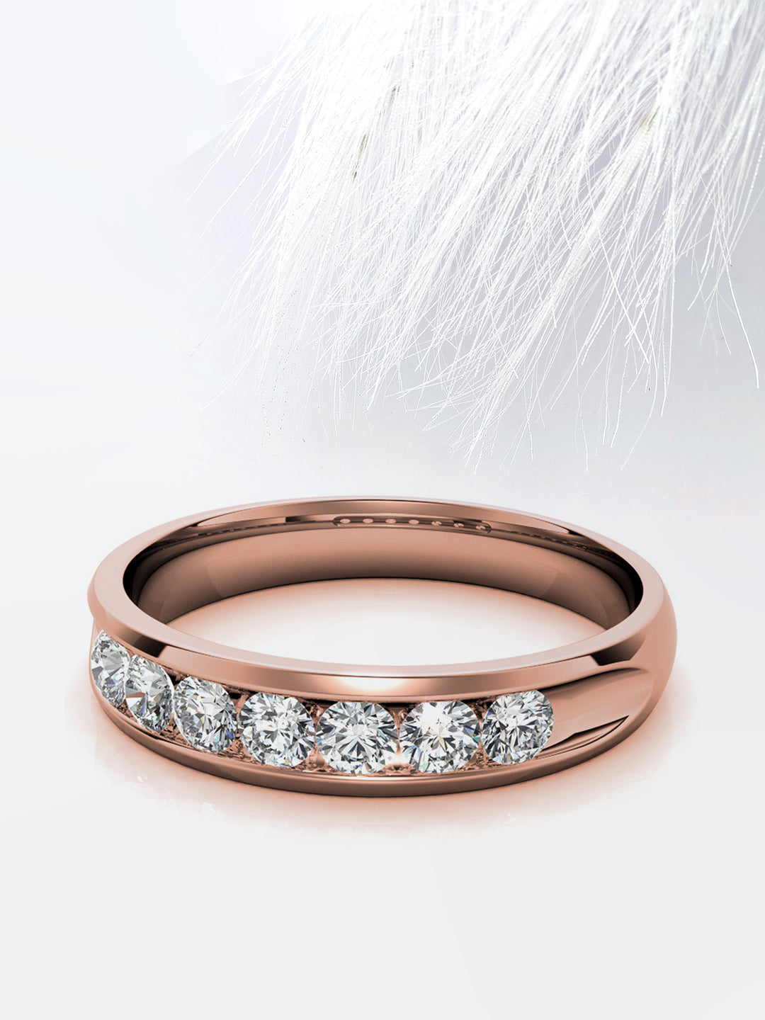 Round Cut Channel Moissanite Men's Diamond Wedding Band  For Woman