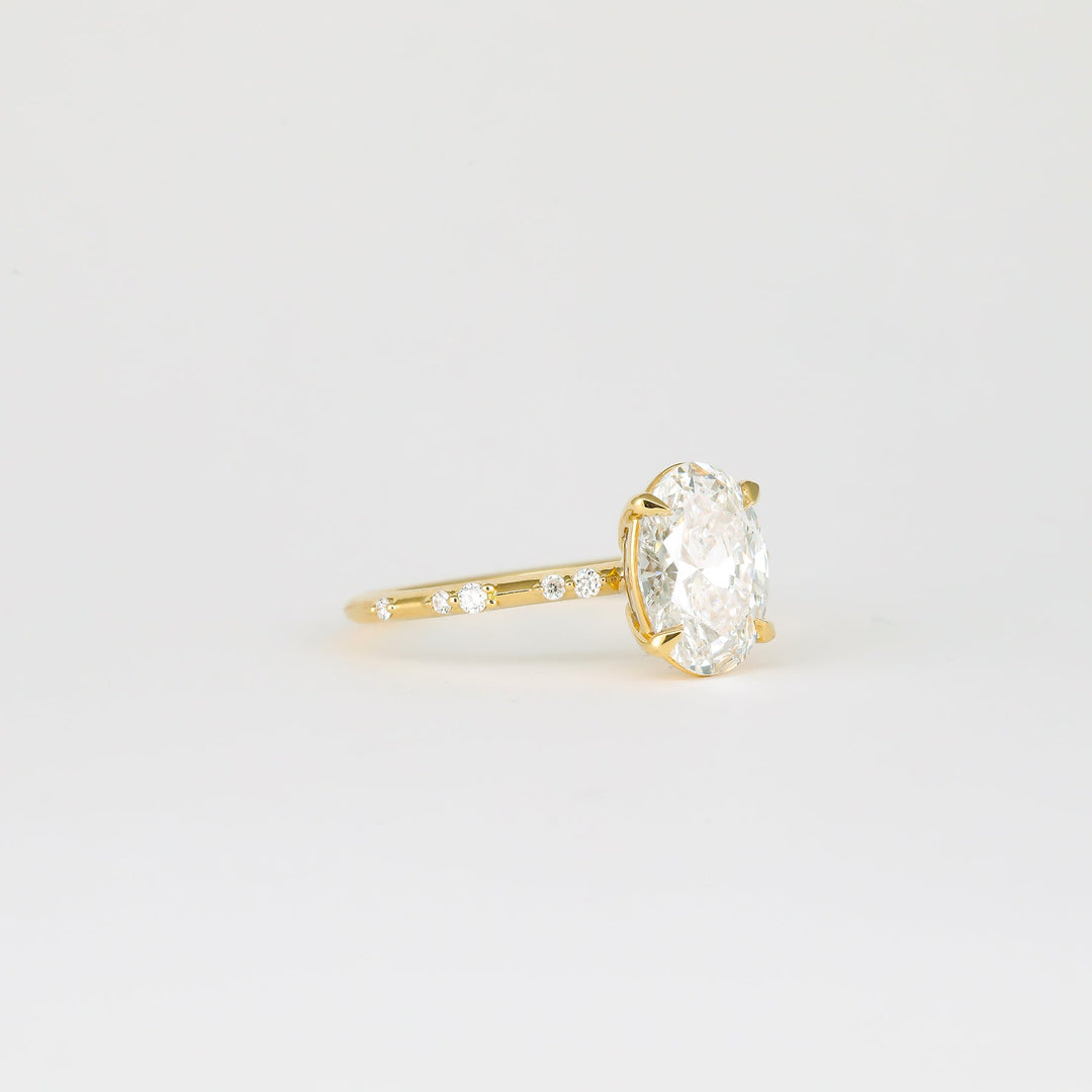 1.83 -3.50 CT Oval  Lab Grown Diamond Dainty Engagement ring
