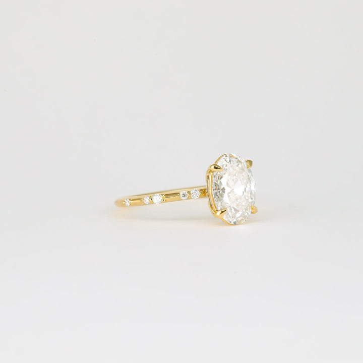 1.83 -3.50 CT Oval  Lab Grown Diamond Dainty Engagement ring