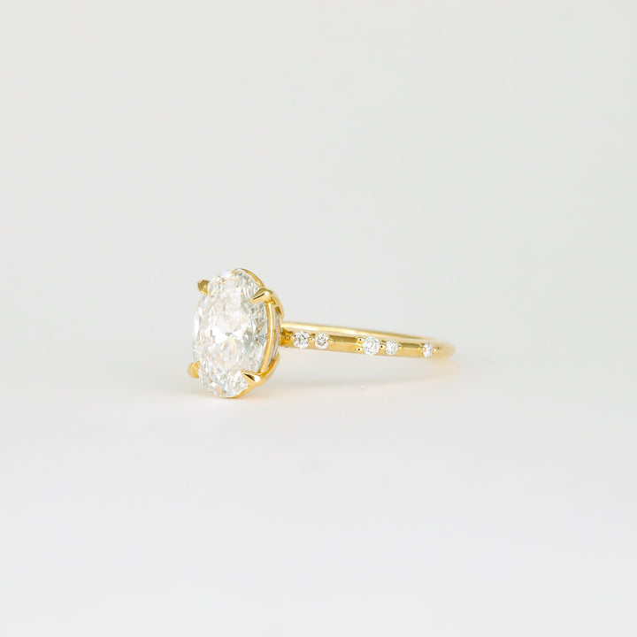 1.83 -3.50 CT Oval  Lab Grown Diamond Dainty Engagement ring