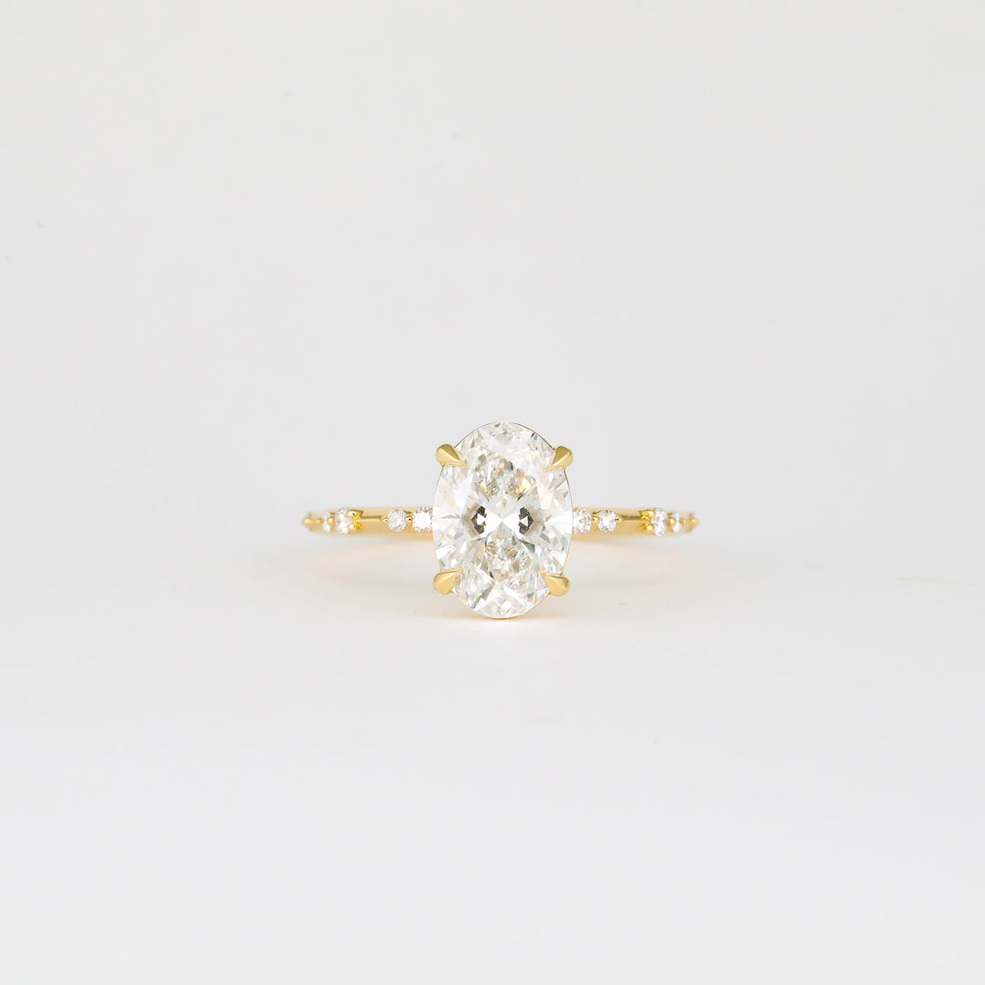 1.83 -3.50 CT Oval  Lab Grown Diamond Dainty Engagement ring