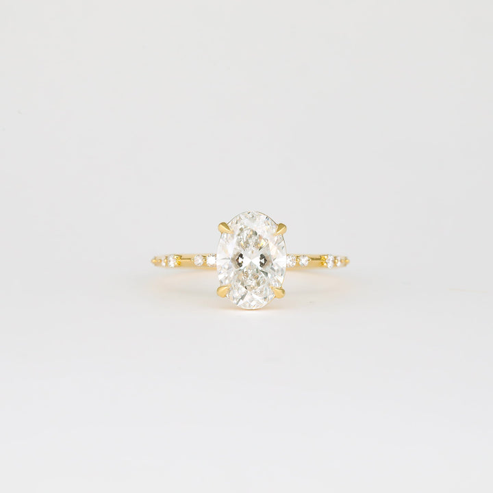 1.83 -3.50 CT Oval  Lab Grown Diamond Dainty Engagement ring