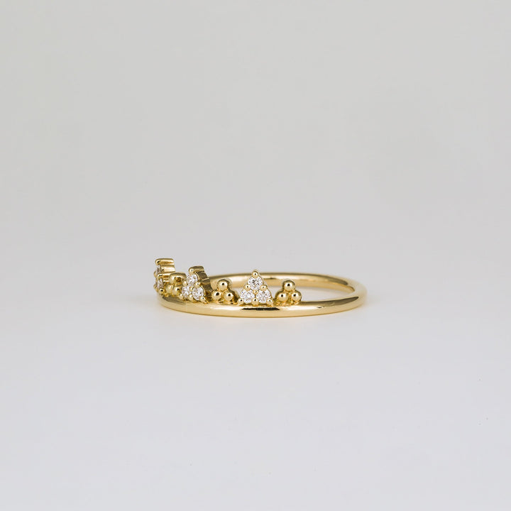 0.29 TCW  Round Lab Grown Diamond Cluster Wedding Band