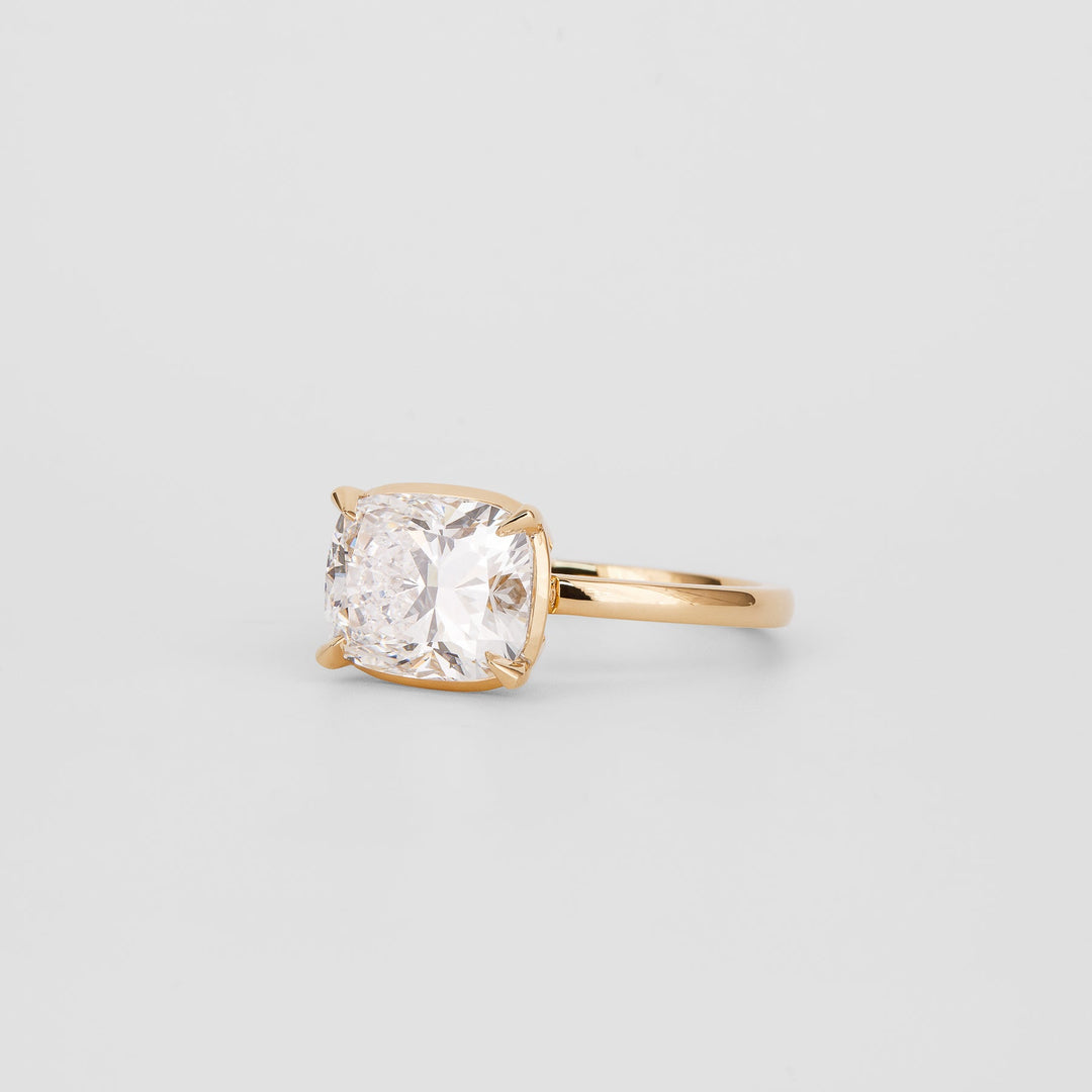 1.0 - 2.92 CT Cushion Lab Grown Diamond Bezel Engagement Ring