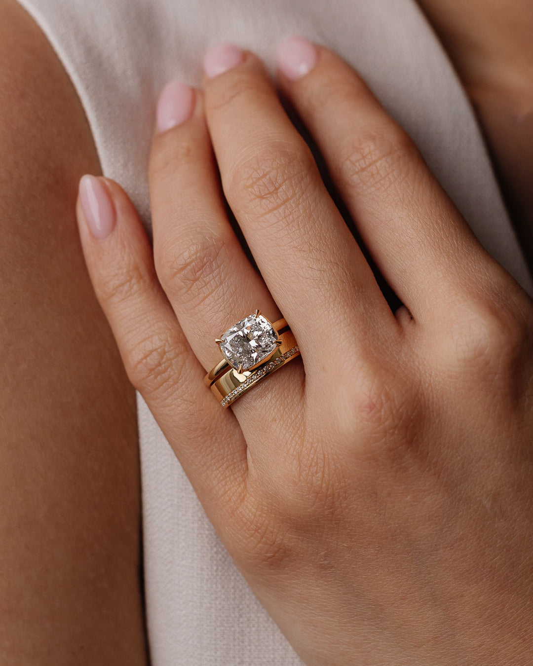 1.0 - 2.92 CT Cushion Lab Grown Diamond Bezel Engagement Ring