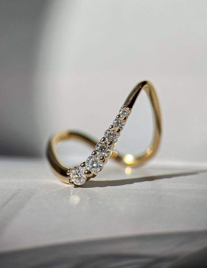 0.30 TCW Round Lab Grown Diamond unique Wedding Band