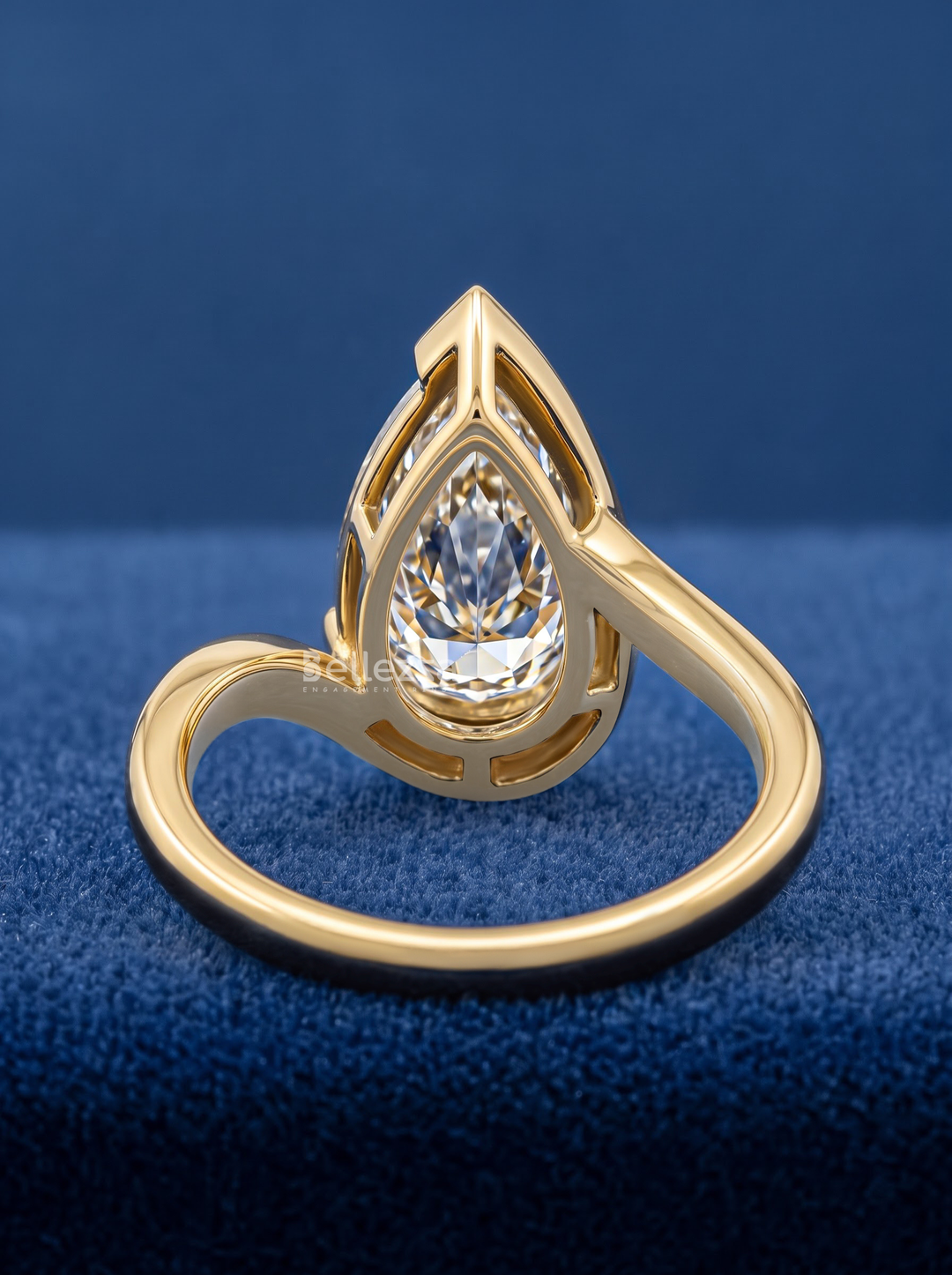 2.50CT Brown Pear Diamond Bypass Engagement Ring For Her