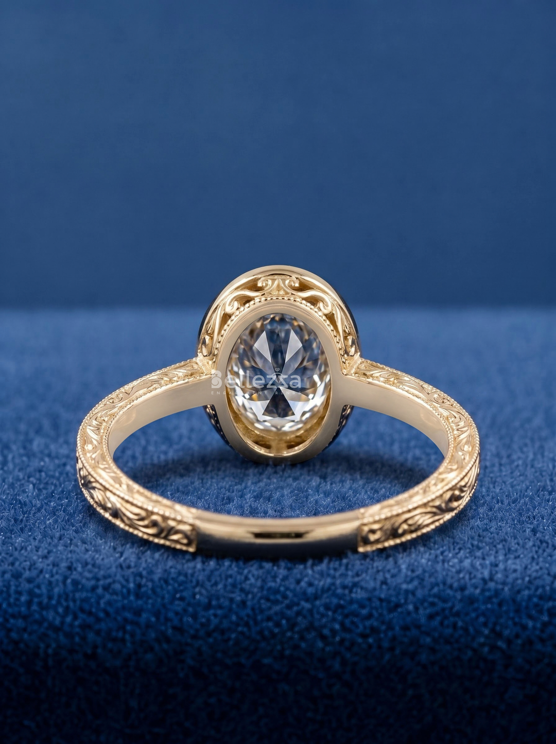 2.00CT Unique Vintage Oval Lab Grown Diamond Engagement Ring