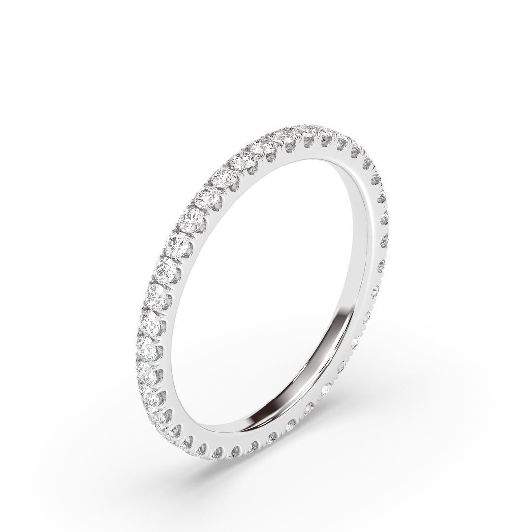 0.37 CT Round E-VS1  Diamond Eternity Setting Wedding Band