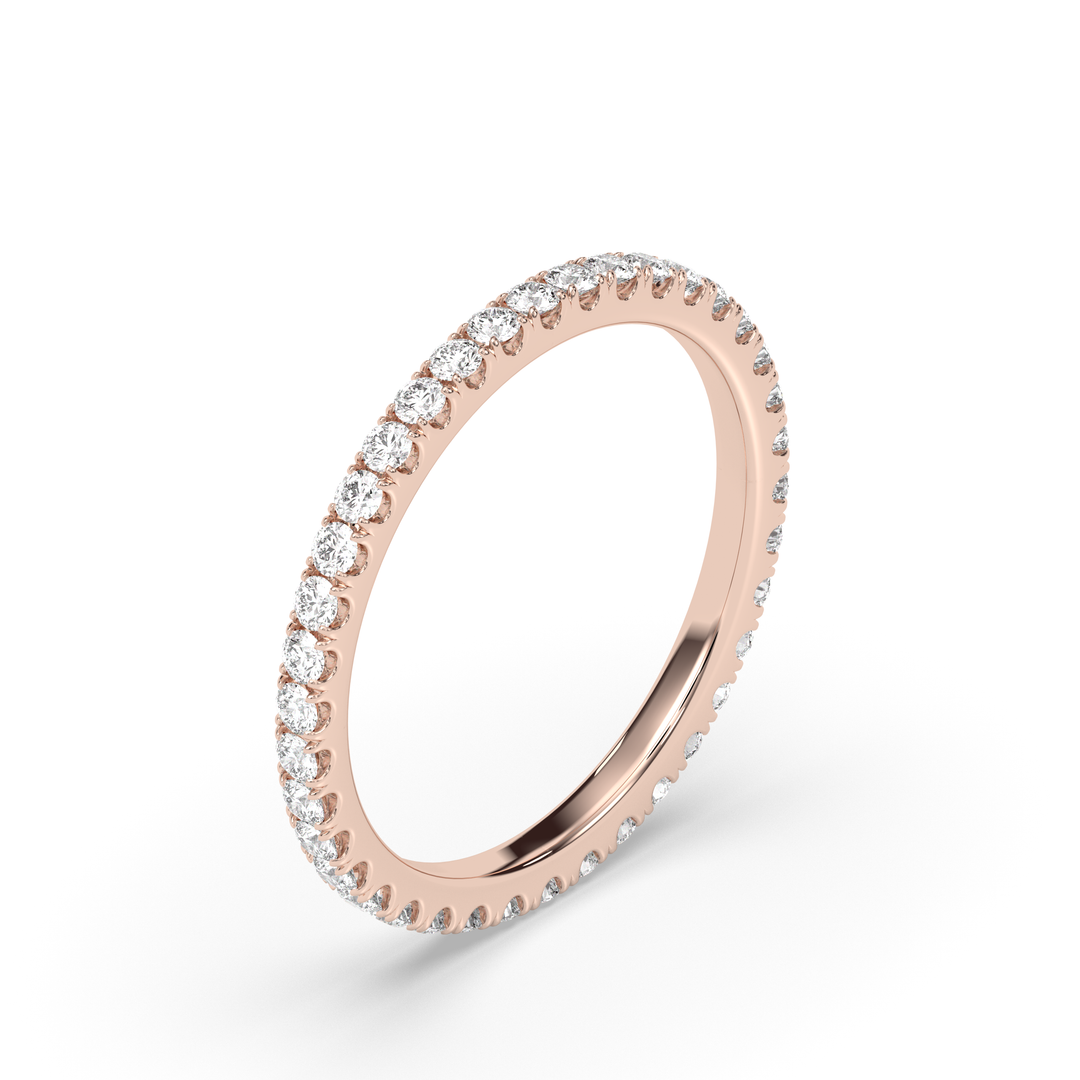 0.37 CT Round E-VS1  Diamond Eternity Setting Wedding Band