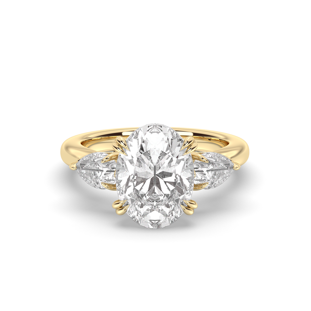 1.5-3.50 CT Oval Diamond Three Stone Engagement Ring