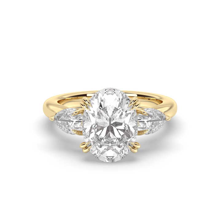 1.5-3.50 CT Oval Diamond Three Stone Engagement Ring